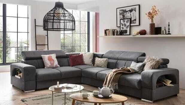 ECKSOFA &quot;FEWA&quot;  BEIDSEITIG MONTIERBAR  MIT BETTFUNKTION &amp; BETTKASTEN