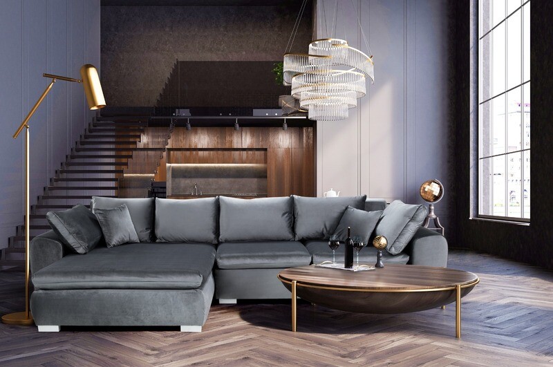 ECKSOFA &quot;SARA&quot;  SAMT GRAU MIT BETTFUNKTION