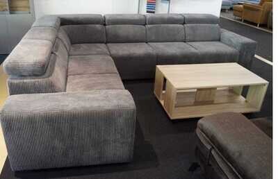 ECKSOFA &quot;EVITA&quot;  BEIDSEITIG MONTIERBAR  SAMTCORD grau