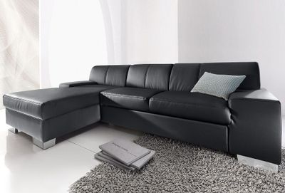 ECKSOFA &quot;STAR&quot; VON DOMO COLLECTION KUNSTLEDER SOFTLUX schwarz
