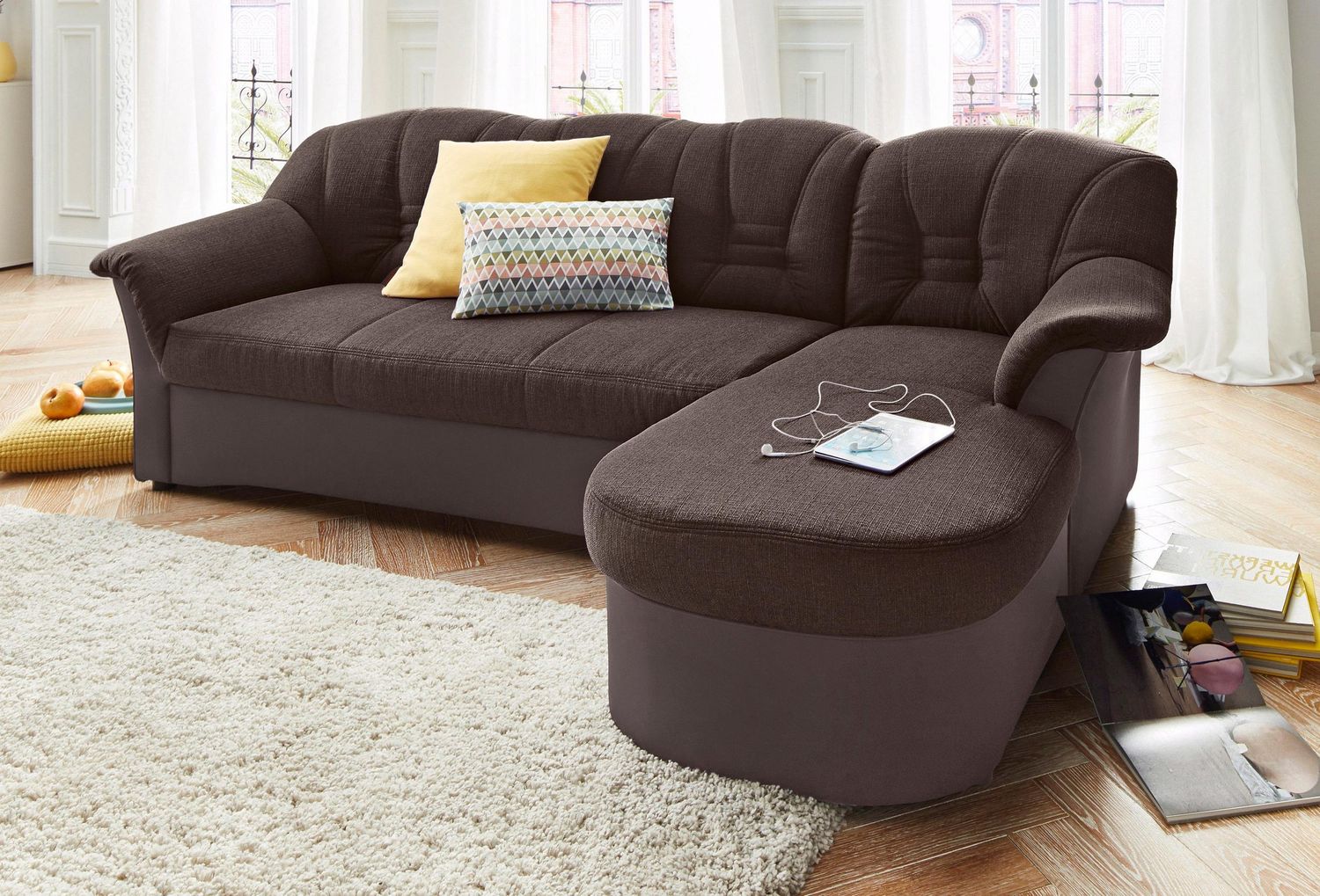 ECKSOFA &quot;ELVA&quot; VON DOMO COLLECTION braun