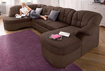 WOHNLANDSCHAFT &quot;FLORES&quot; VON DOMO COLLECTION braun
