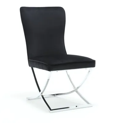 6-er SET ESSZIMMERSTUHL SAMT schwarz 6-er SET ESSZIMMERSTUHL SAMT schwarz