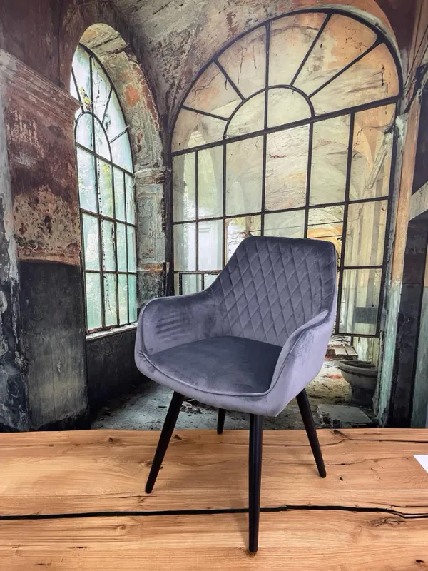 ARMLEHNSTUHL SAMT grau