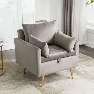 DESIGN SESSEL VON &quot;MC STAR&quot; grau mit Stauraum