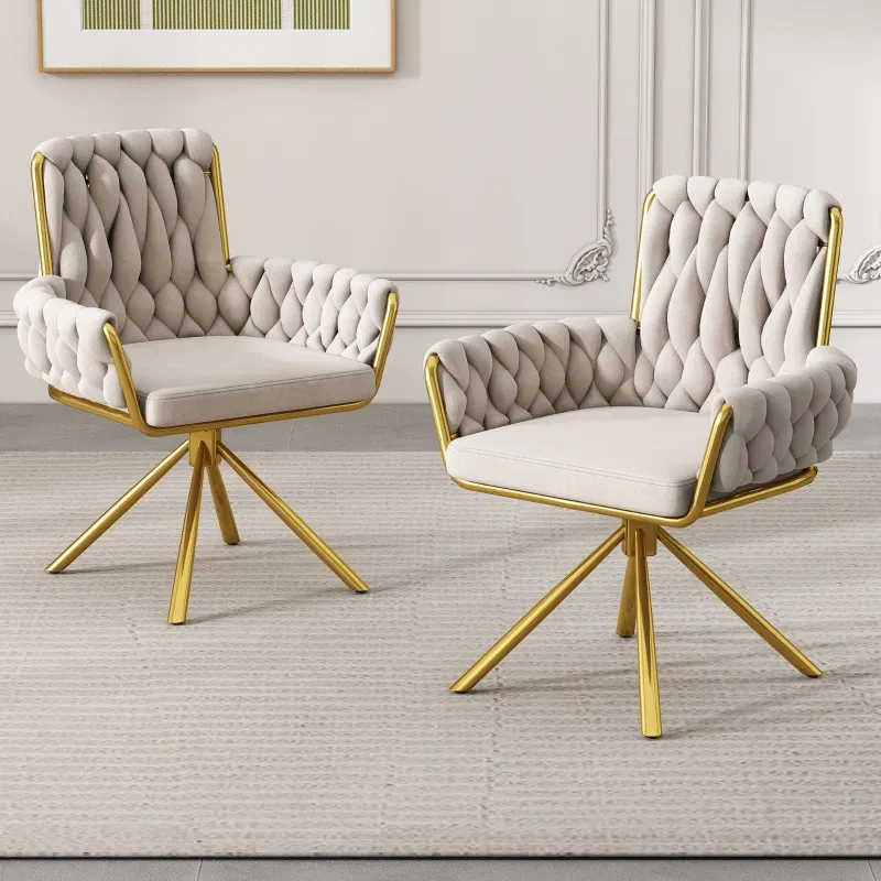 ESSZIMMERSTUHL SAMT beige 360° drehbar