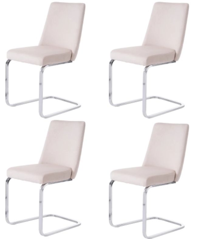 6-er SET SAMTSTUHL FREISCHWINGER beige 6-er SET SAMTSTUHL FREISCHWINGER beige