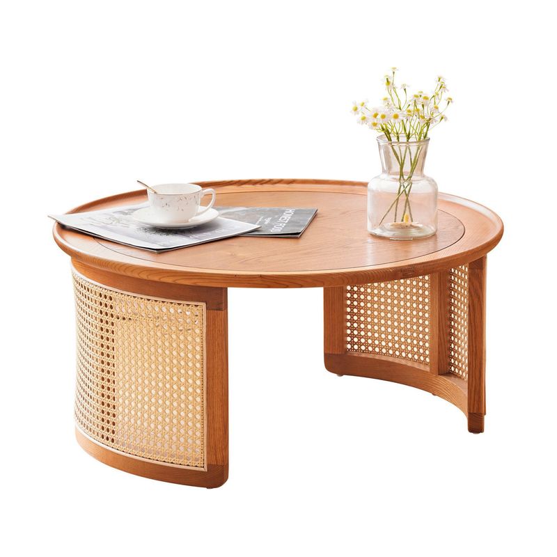 COUCHTISCH MASSIVHOLZ rund 70cm