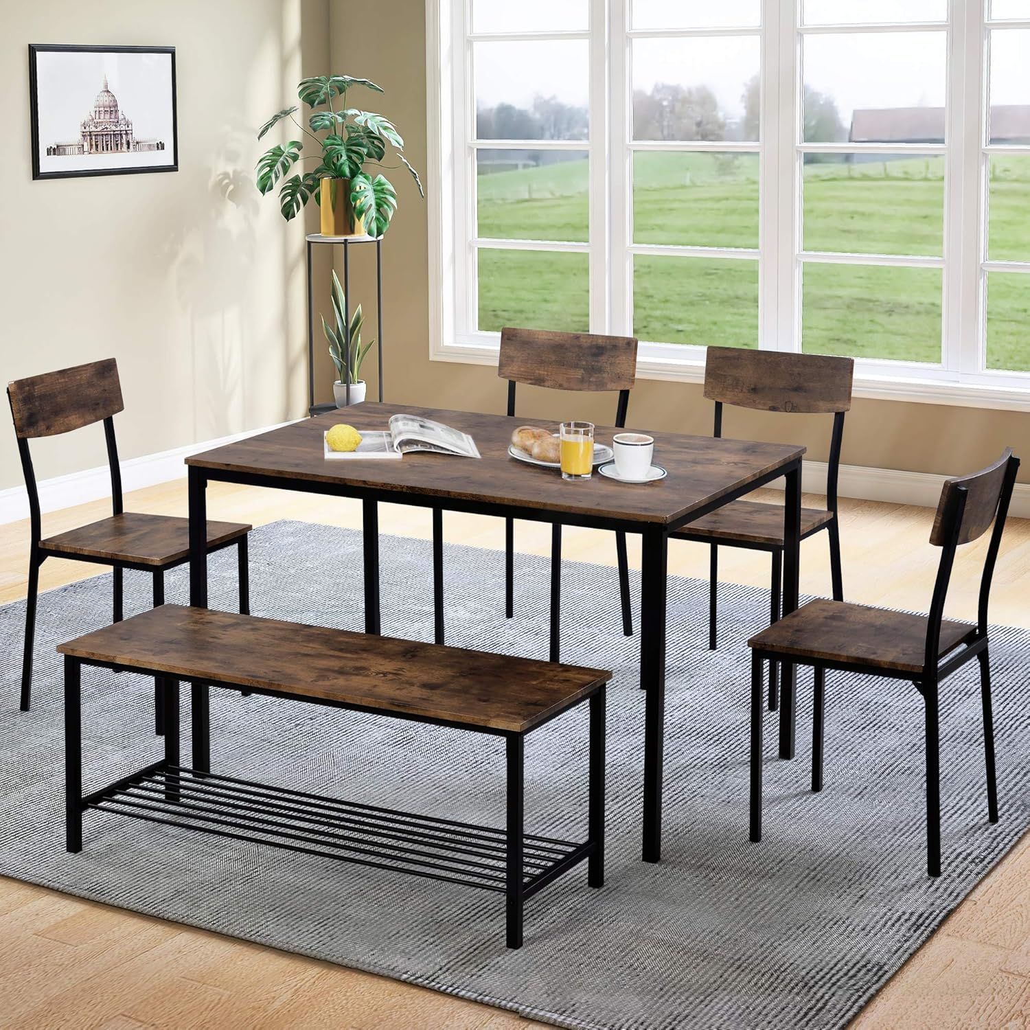 ESSGRUPPE TISCH/ STUHL/SITZBANK SET