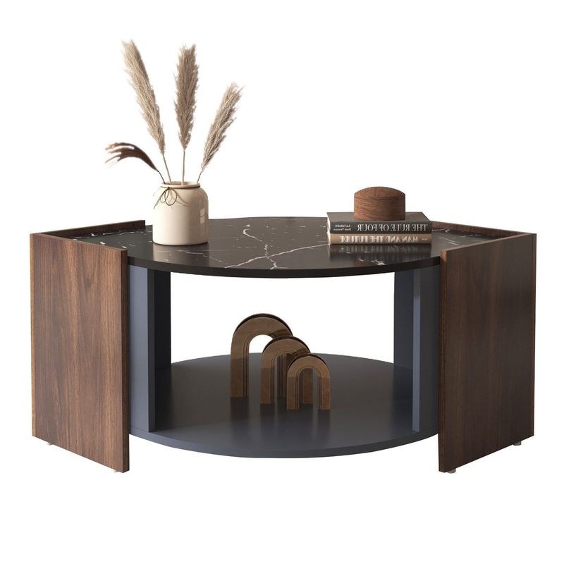 COUCHTISCH  MARMOROPTIK SCHWARZ