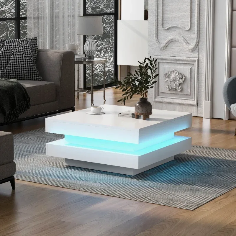 COUCHTISCH HOCHGLANZ mit LED-LICHT