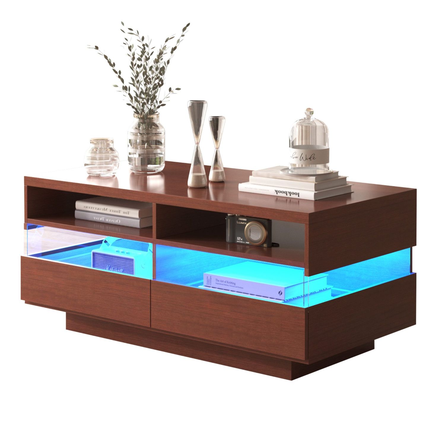 COUCHTISCH WALNUSSHOLZOPTIK mit LED