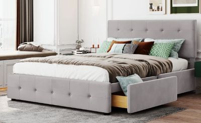 POLSTERBETT grau 140cm mit STAURAUM POLSTERBETT grau 140cm mit STAURAUM
