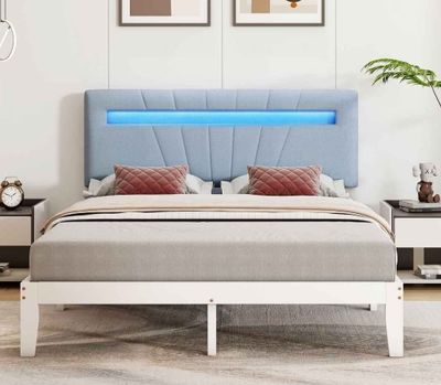 POLSTERBETT 140cm mit LED BELEUCHTUNG