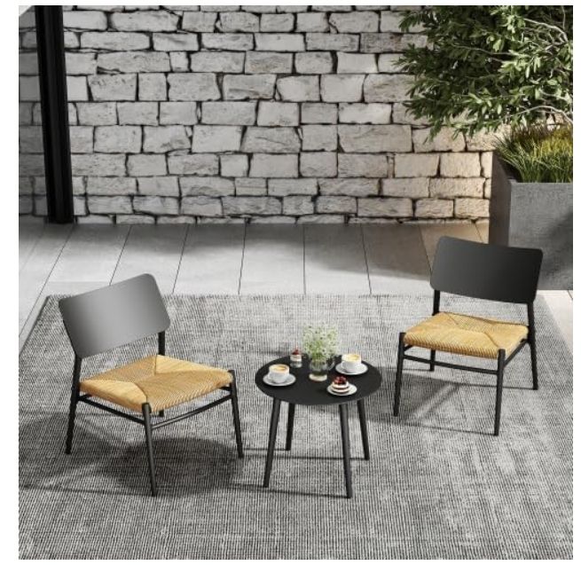 Gartenmöbel Set 2-Personen, Outdoor Balkonmöbel Set mit 2