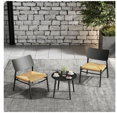 Gartenmöbel Set 2-Personen, Outdoor Balkonmöbel Set mit 2 Stühlen &amp; PE-Rattan Terrassenmöbel aus Aluminium, für Balkon Terrasse,.