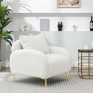 Moderner Komfort und Stil in einem extra breiten weiss Teddy-Samt-Sessel
