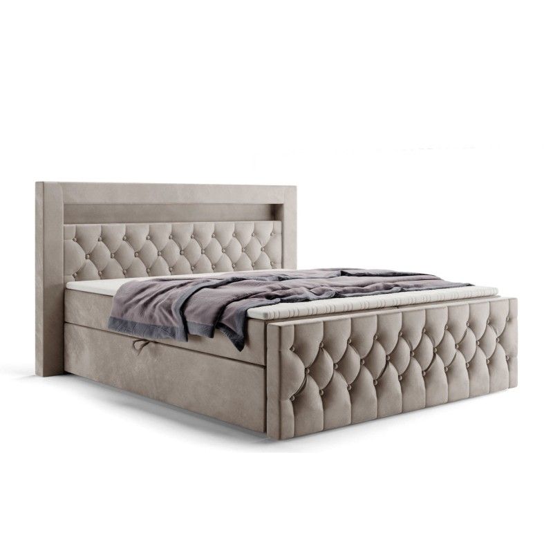 Boxspringbett 180x200 H3 ROYAL mit Bettkasten &LED Boxspringbett 180x200 H3 ROYAL mit Bettkasten &LED