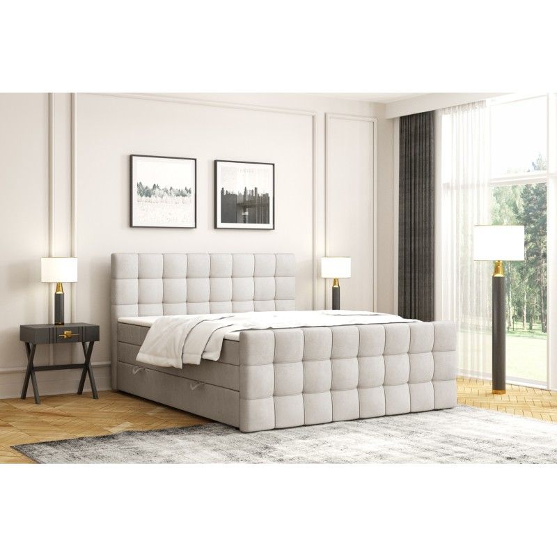 Boxspringbett 180x200 IGELLA KING mit Bettkasten, Doppelmatratze H4 &amp; Topper