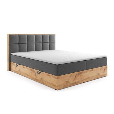 Boxspringbett LOLY 1 aus Holz mit Bettkasten,180x200 H3 Matratze &amp; Topper