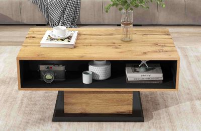 COUCHTISCH mit EICHHOLZMASERUNG COUCHTISCH mit EICHHOLZMASERUNG