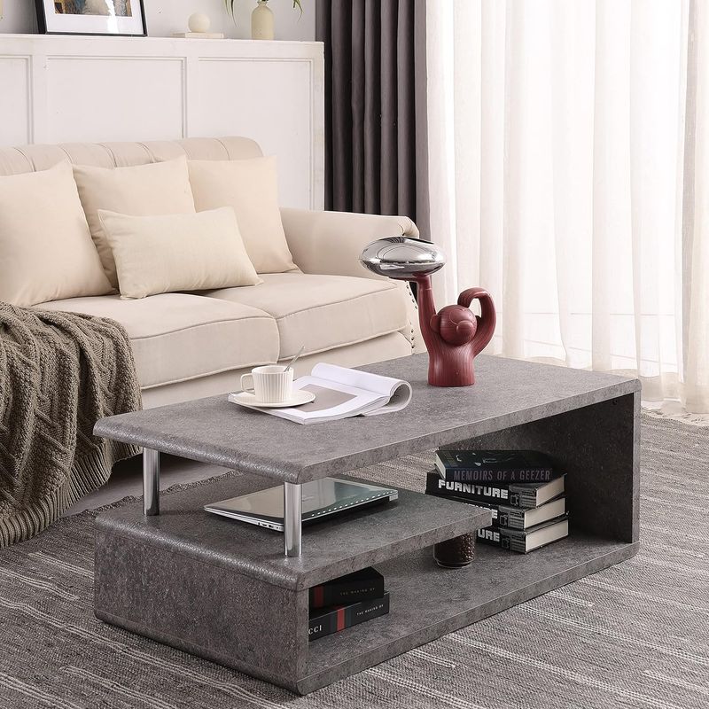 COUCHTISCH ZEMENTLOOK mit LED-Licht COUCHTISCH ZEMENTLOOK mit LED-Licht