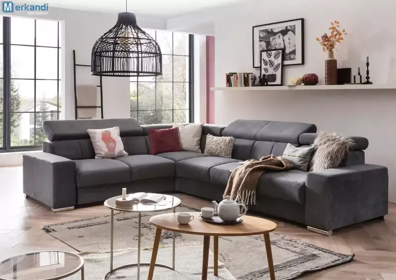 ECKSOFA &quot;EWA&quot; KUNSTLEDER schwarz mit BETTFUNKTION &amp; BETTKASTEN