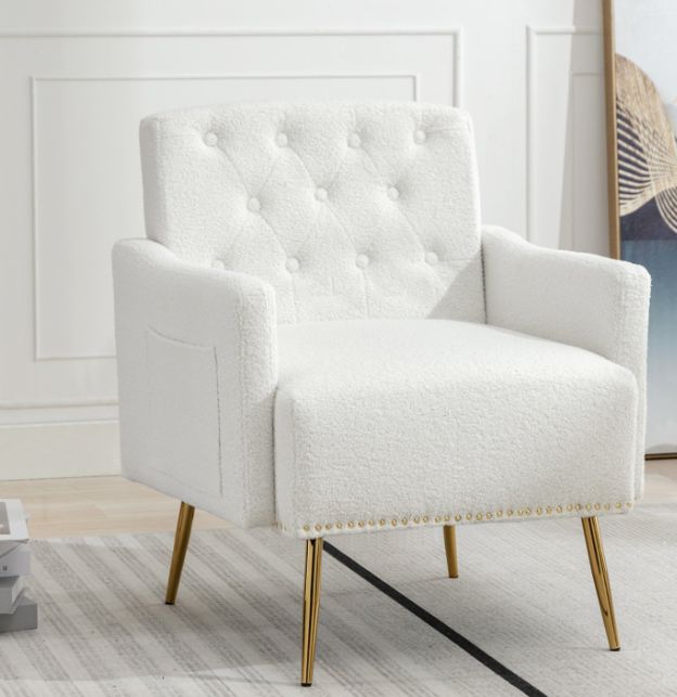 SESSEL in Teddysamt weiss