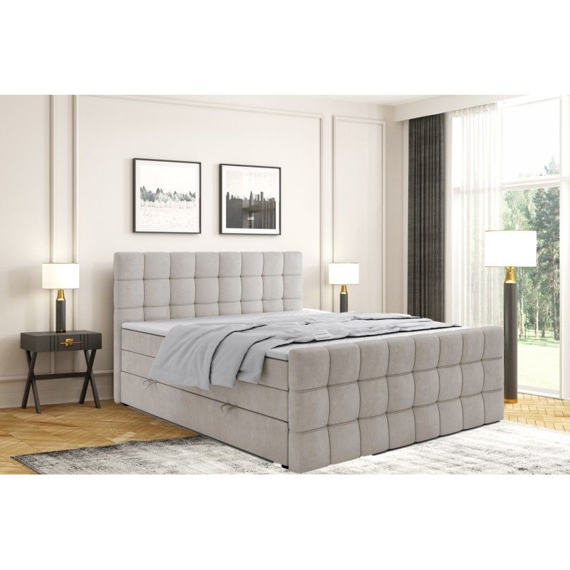 Boxspringbett 180x200 IGANTE KING mit Bettkasten, Doppelmatratze H3 &amp; Topper