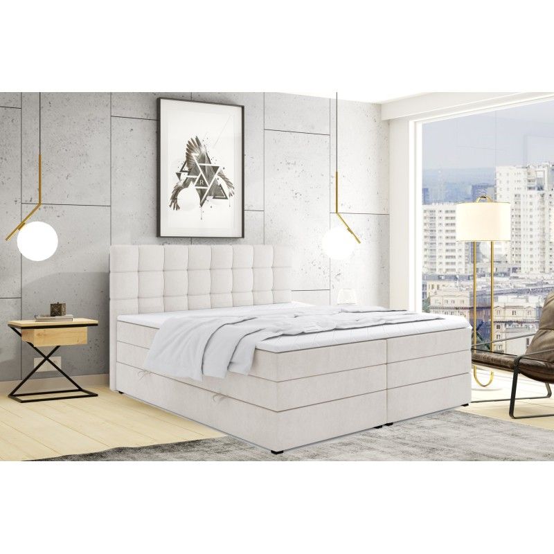 Boxspringbett 160x200 IGELLA KING mit Bettkasten, Doppelmatratze H3 &amp; Topper