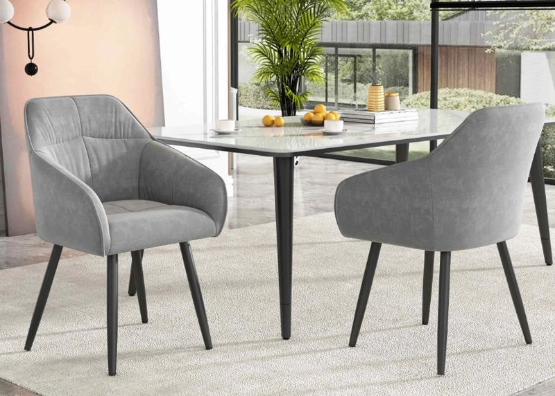 4-er SET ARMLEHNSTUHL SAMT anthrazit 4-er SET ARMLEHNSTUHL SAMT anthrazit