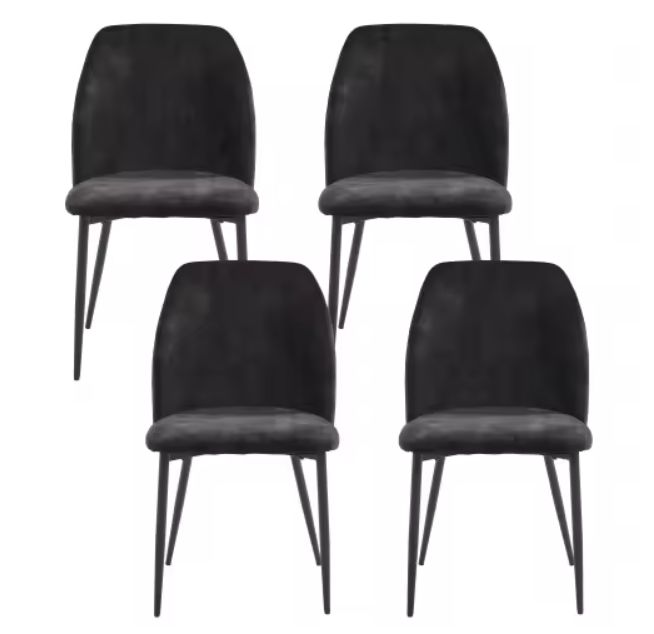 4-er SET ESSZIMMERSTUHL SAMT GEPOLSTERT schwarz 4-er SET ESSZIMMERSTUHL SAMT GEPOLSTERT schwarz