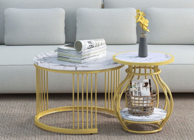 COUCHTISCH SET MARMOROPTIK