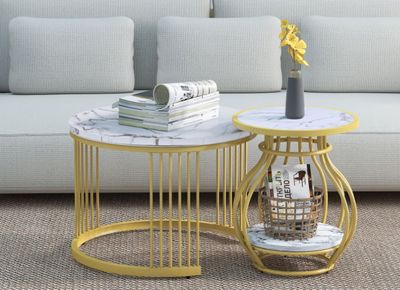 COUCHTISCH SET MARMOROPTIK COUCHTISCH SET MARMOROPTIK