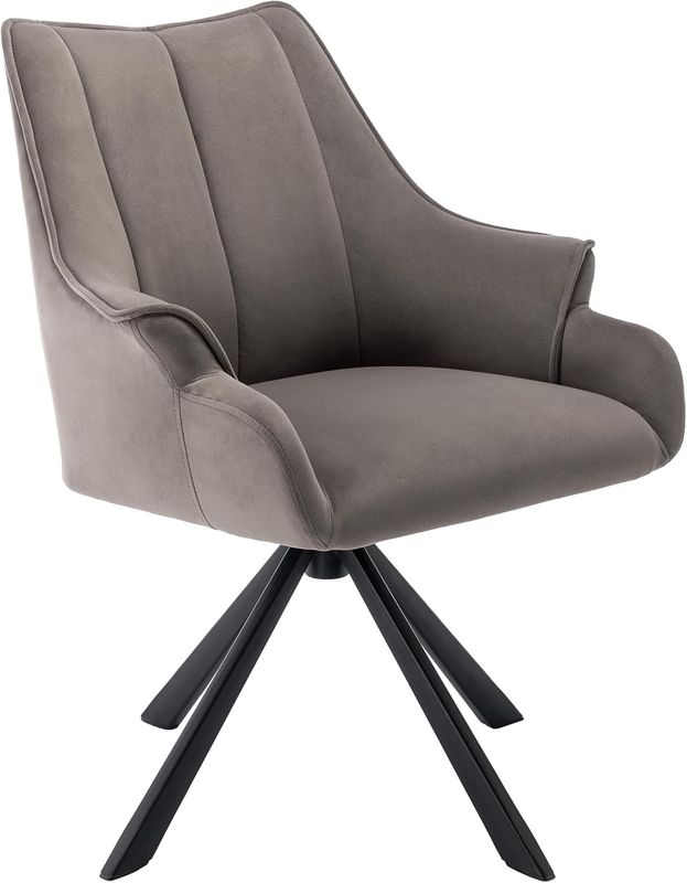 2-er SET ESSZIMMERSTUHL 360° drehbar SAMT braun