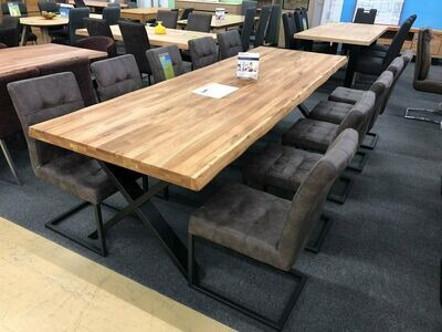 Baumkanten Tisch Eiche, Massiv 300 x 100 cm