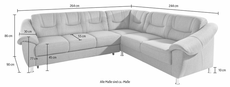Ecksofa Salsa Microfaser &amp; Wellenunterfederung