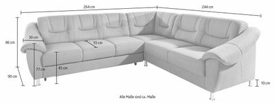 Ecksofa Salsa Microfaser &amp; Wellenunterfederung