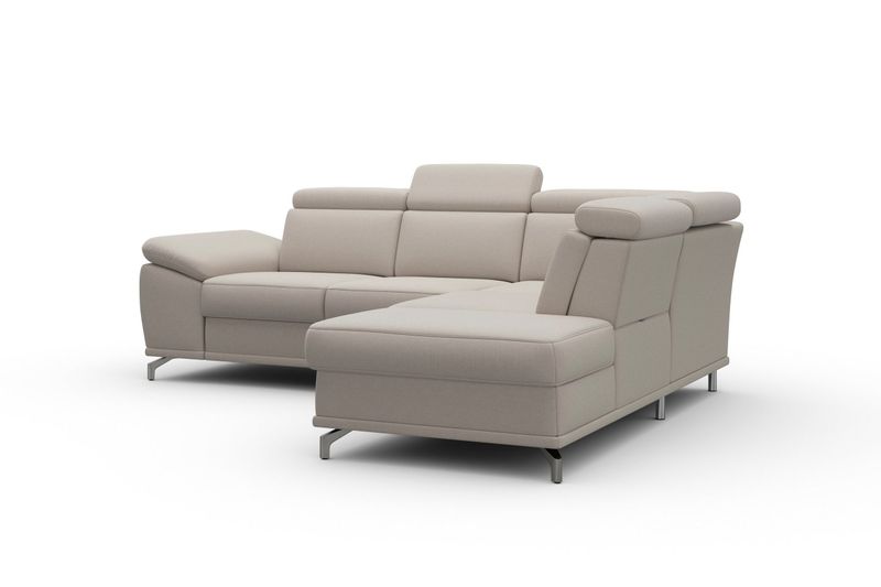 Ecksofa Cabrio mit Sitztiefen-, Arm- &amp; Kopfteilverstellung