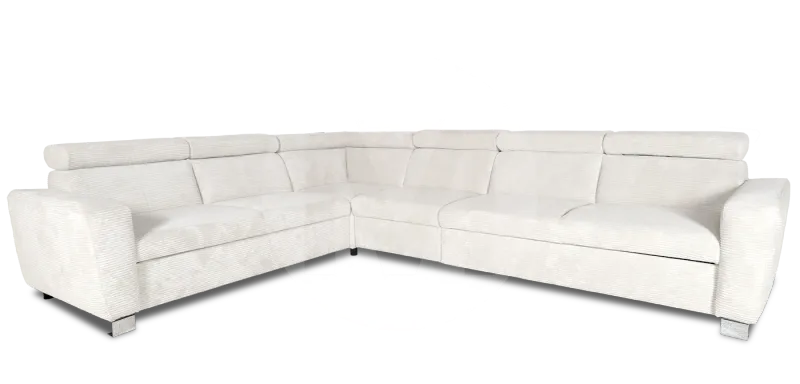 ECKSOFA "FEWA" links/rechts montierbar MIT BETTFUNKTION SAMTKORD CREME ECKSOFA "FEWA" links/rechts montierbar MIT BETTFUNKTION SAMTKORD CREME