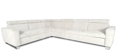 ECKSOFA "FEWA"  links/rechts  montierbar  MIT BETTFUNKTION  SAMTKORD CREME