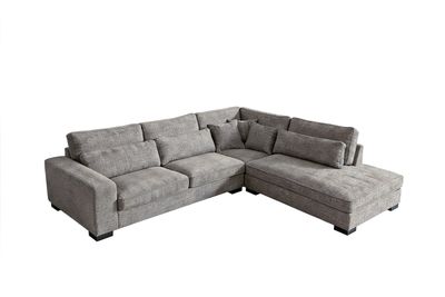 ECKSOFA "COAST"  GRAU OTTOMANE RECHTS