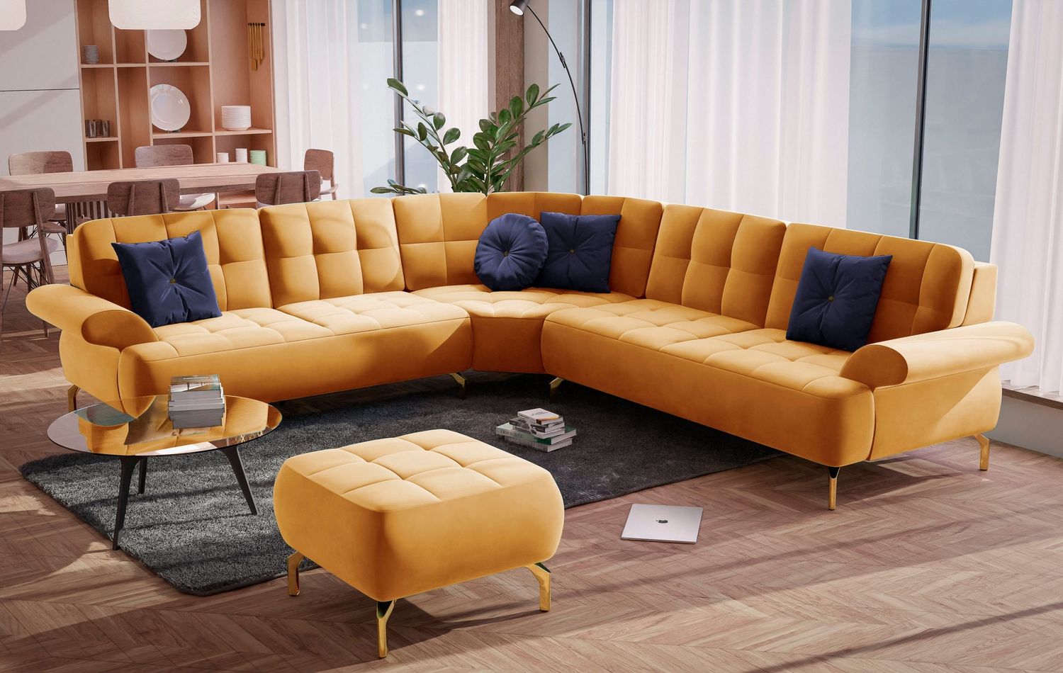 ECKSOFA IM ORIENTSTIL INKL HOCKER