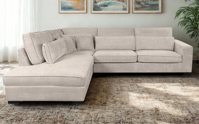 ECKSOFA "COAST" beige OTTOMANE LINKS