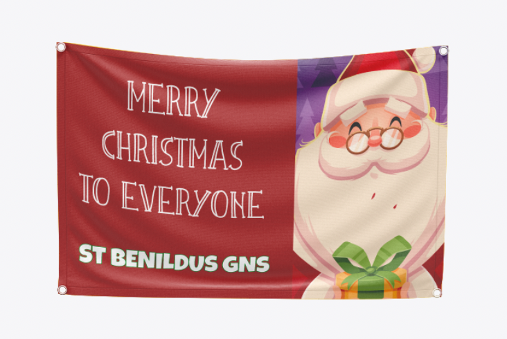 Xmas Outdoor PVC Banners -  Personalised, Christmas pvc banners: Design 1 - English 2000mm x 1000mm