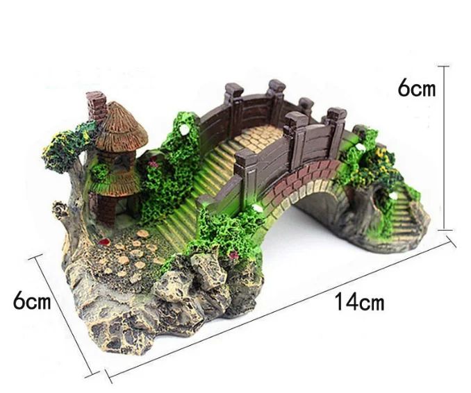 ديكور جسر حجري صغير ١٤ سم