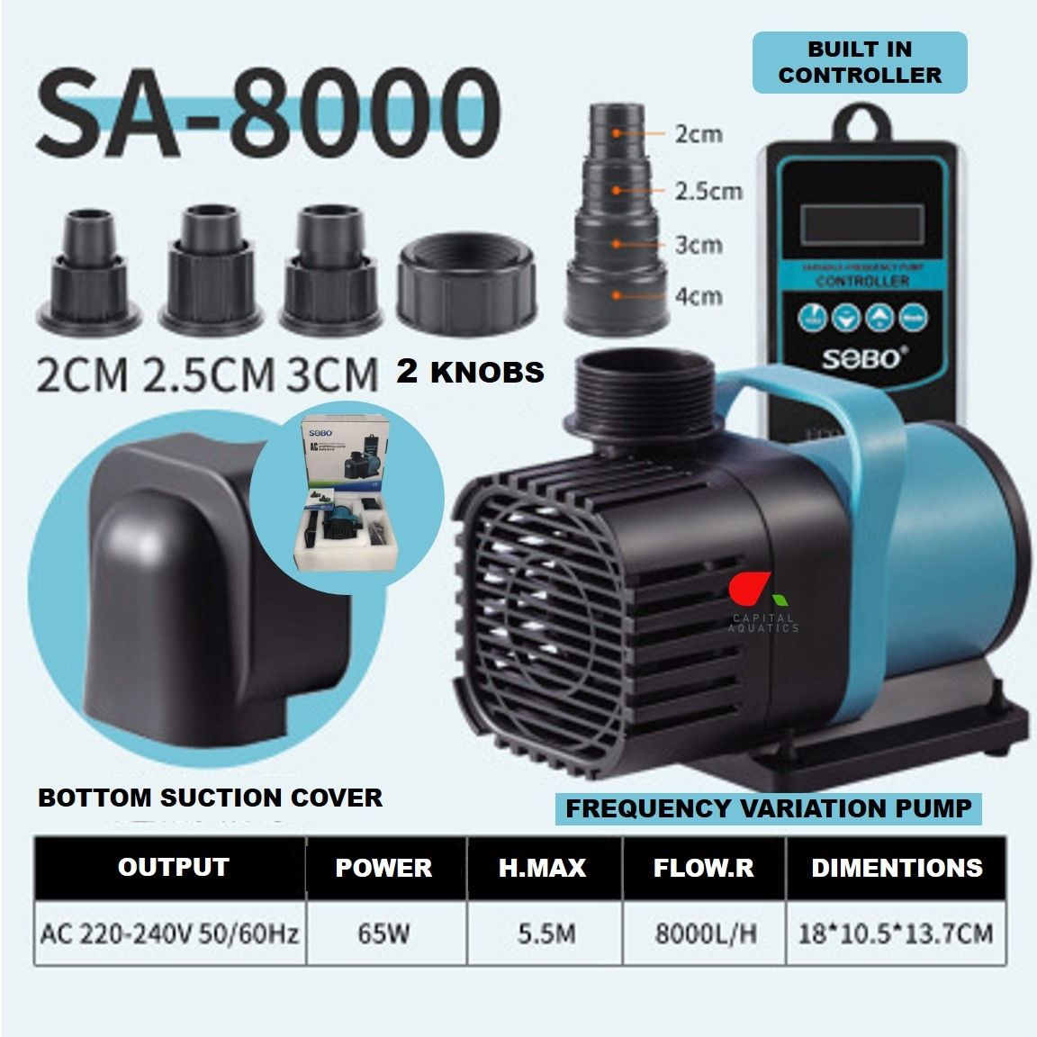 مضخة سوبو سامب ضغط عالي مع تحكم 8000 لتر/ساعة