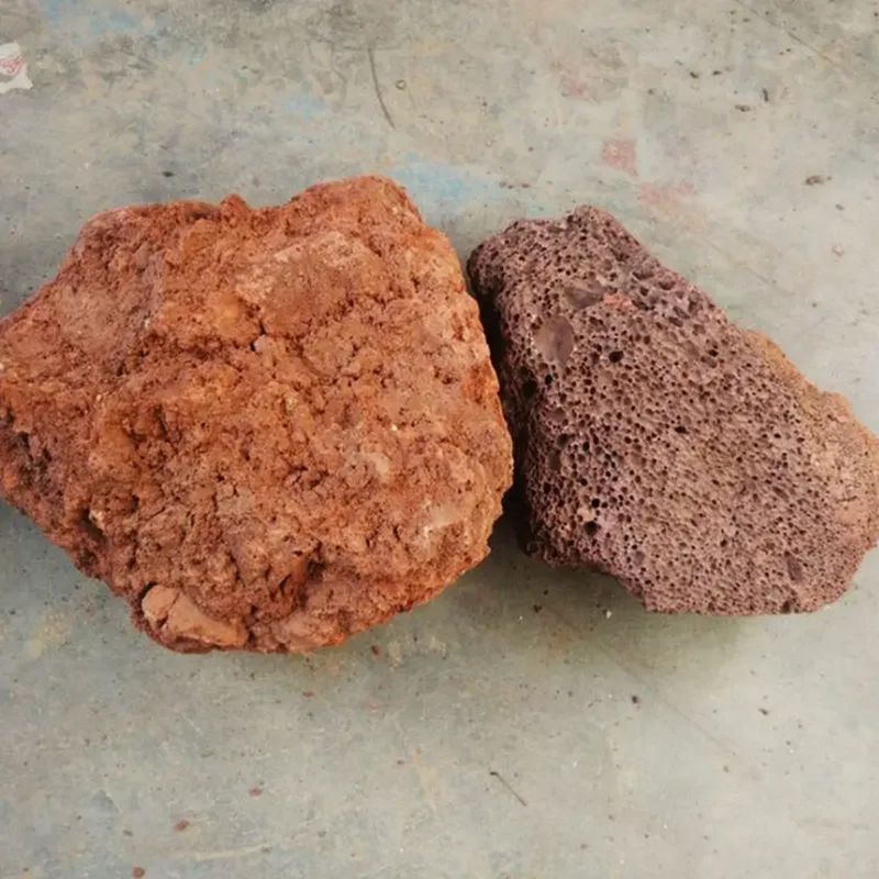 حجر بركاني احمر خشن 1كغم قطع كبيرة