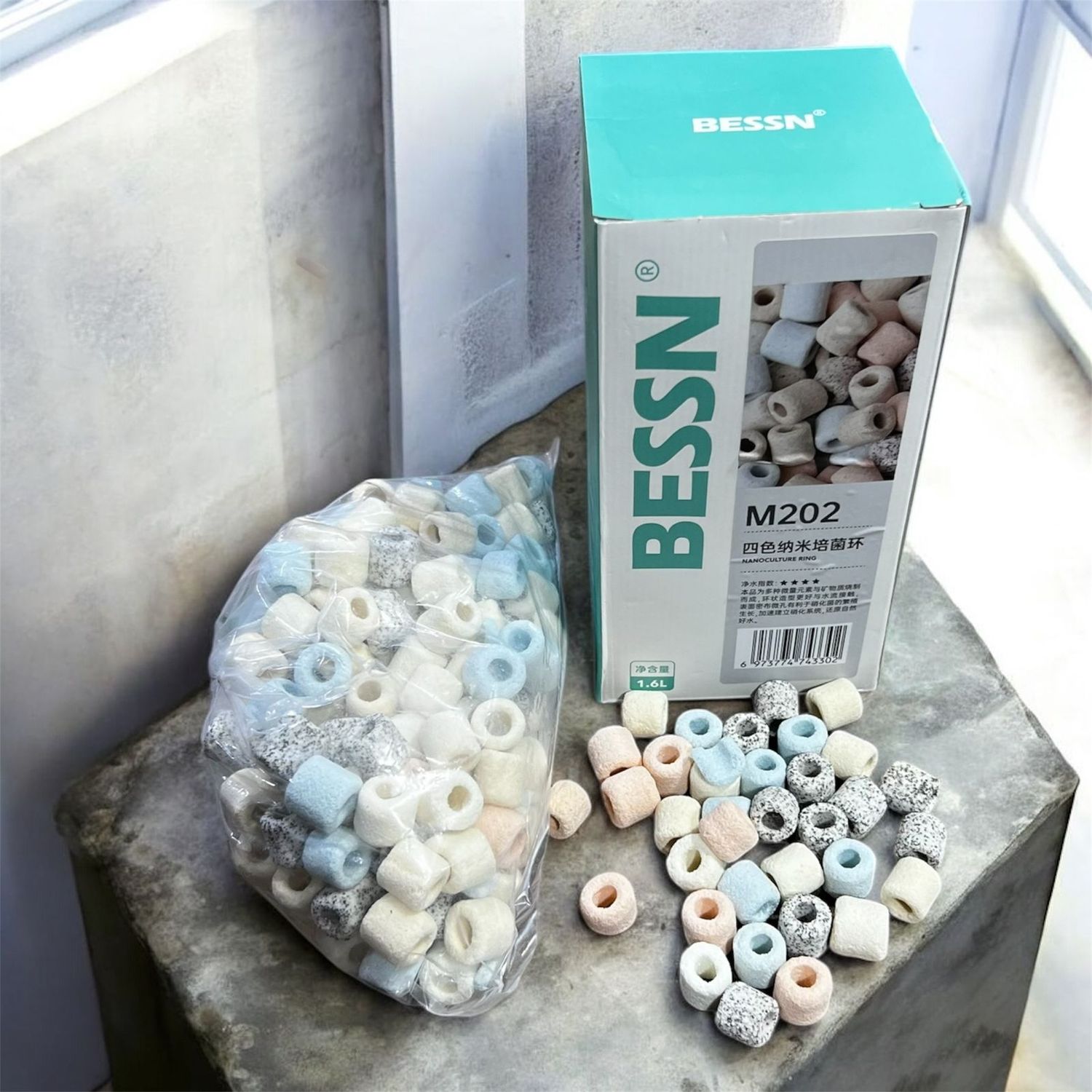 ميديا الفلتر البايلوجية-من بيسين حلقات ملونة