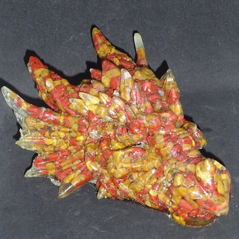 Drachenkopf aus der Neuen Zeit: Jaspis, Rot & Gelb 2 Drachenkopf aus der Neuen Zeit: Jaspis, Rot & Gelb 2